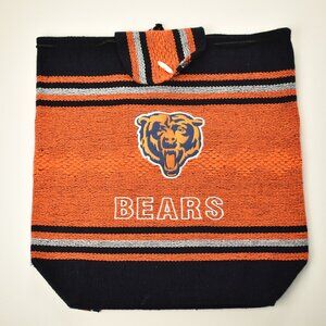 NFL Chicago Bears Orange and Black Mascot Logo Woven Bohemian Travel Backpack